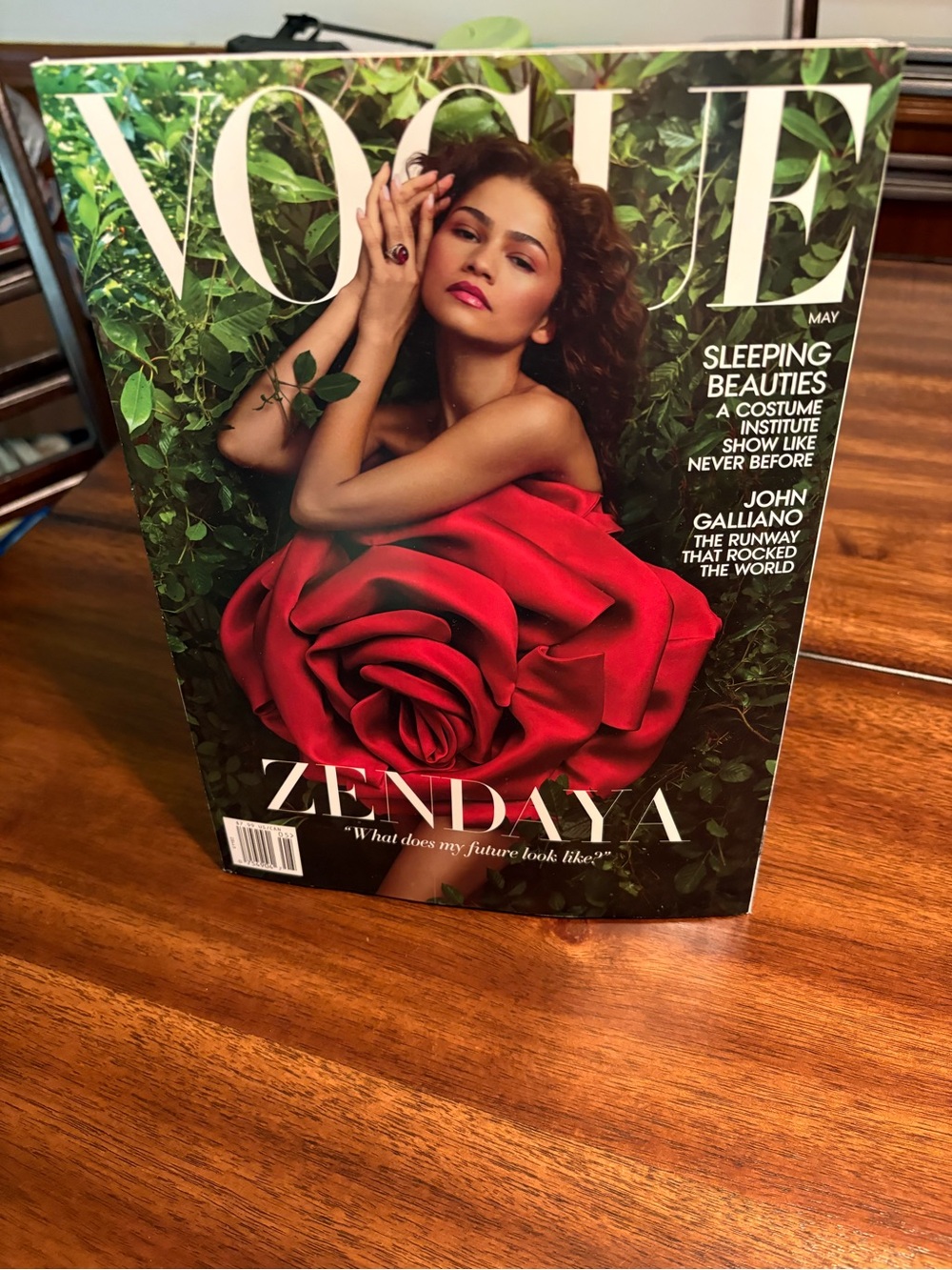 Magazine cover of Vogue featuring Zendaya